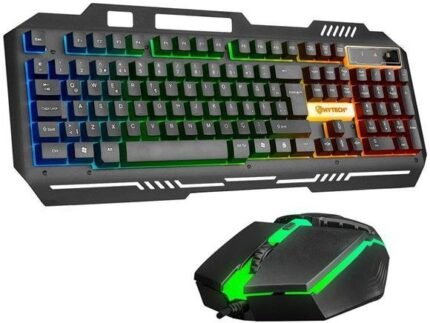 Hytech HKM-X86 QUIN RGB Aydınlatmalı USB Oyuncu Klavye & Mouse Set – Siyah